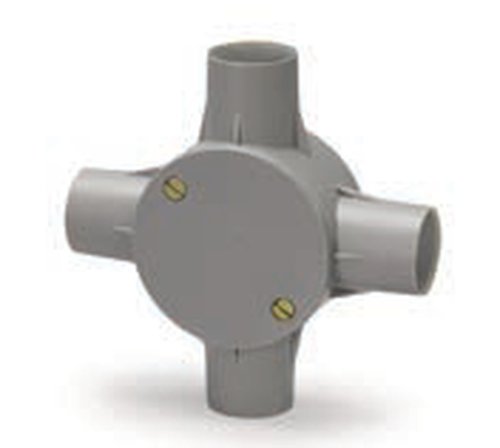 PP Circular Box Intersection 4 Way with Lid & Screw